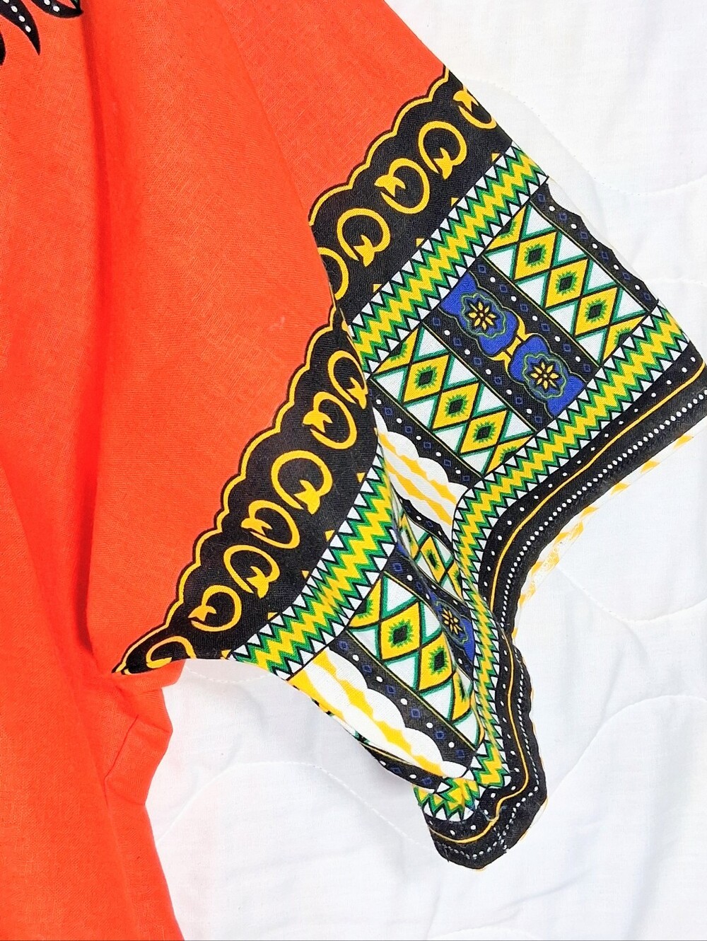 Dashiki Caftan "Angelina" Print Cultural Unisex Bulky Baggy V-neck Tunic Top - Picture 5 of 8